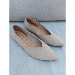 Cynthia Rowley Womens 8.5M tan Calla Casual Slip On Pointed Ballet Flats shoes